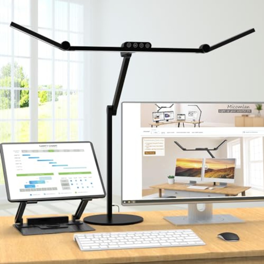 Home Office Desk - مصباح مكتب معماري مع إضاءة محيطية،