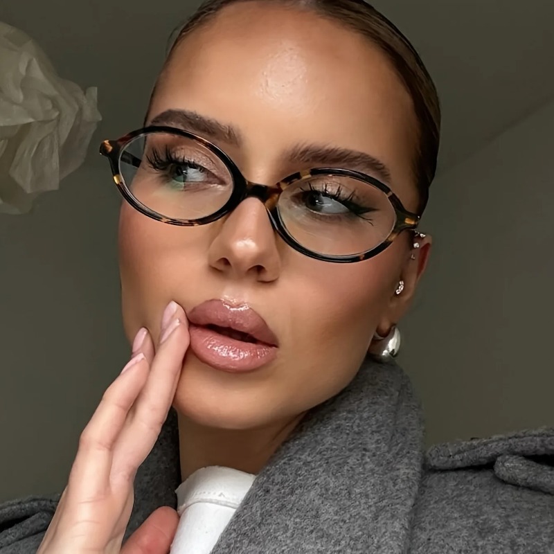 Blue Light Glasses - نظارات شمسية بيضاوية عتيقة الطراز للنساء،