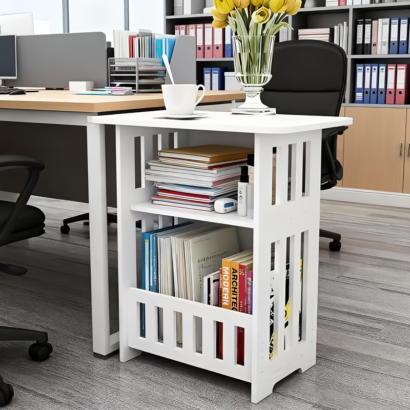 Home Office With Bookshelves - رف تخزين صغير أنيق على الطراز