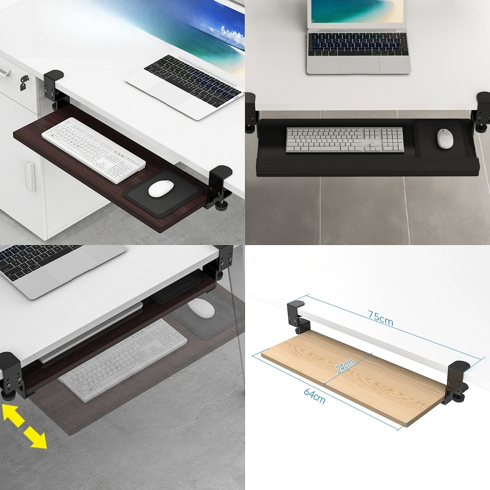 Keyboard Tray Under Desk - حامل لوحة المفاتيح تحت الطاولة، درج