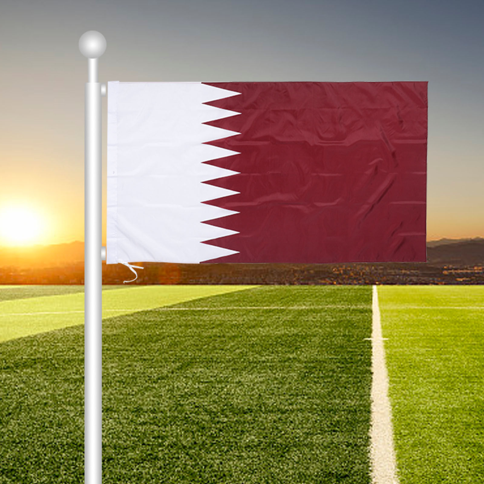 علم قطر المعلق من البوليستر لل - مراجعة Home Office Qatar وسعره