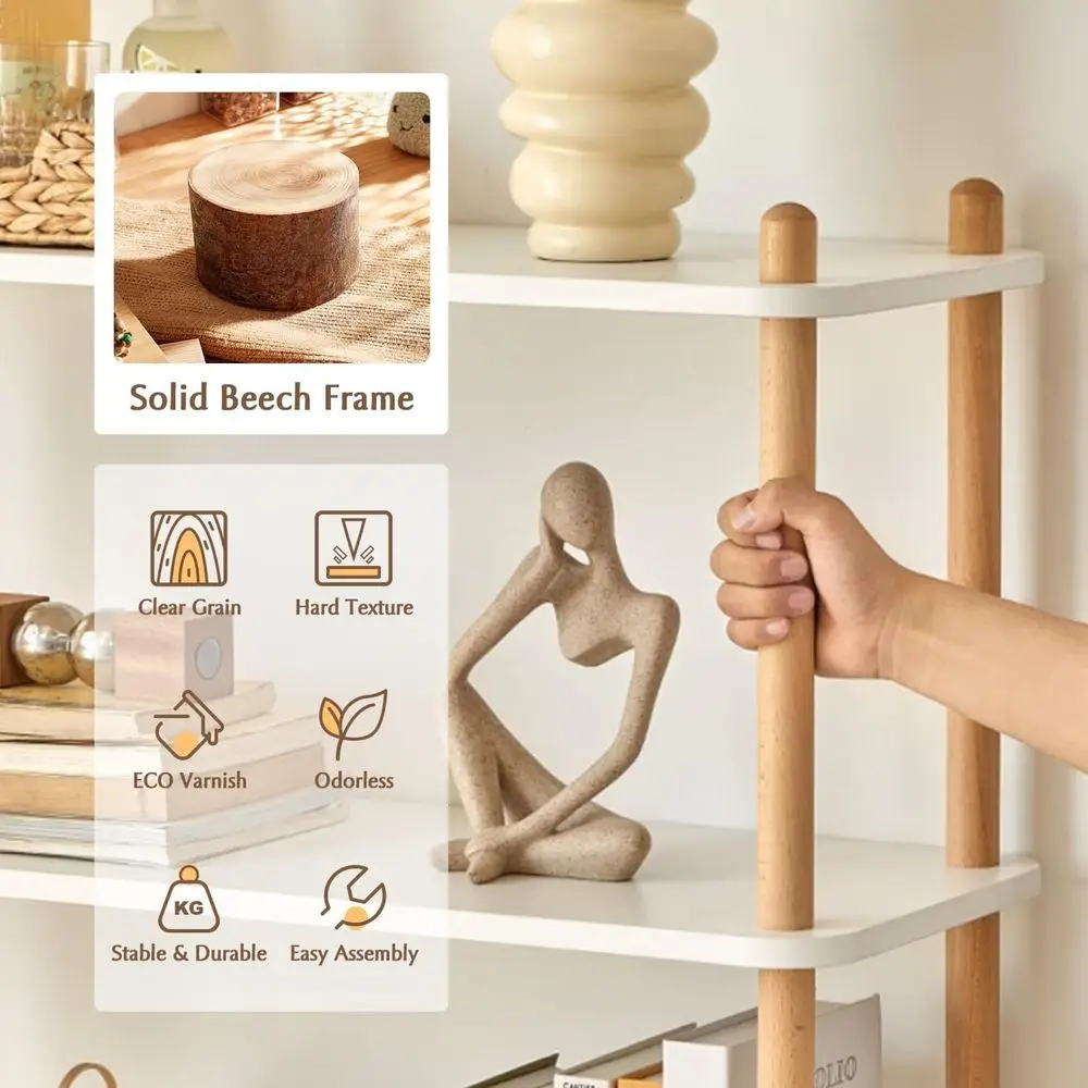 رف كتب خشبي بثلاثة طبقات - رف  - مراجعة Home Office With Bookshelves وسعره