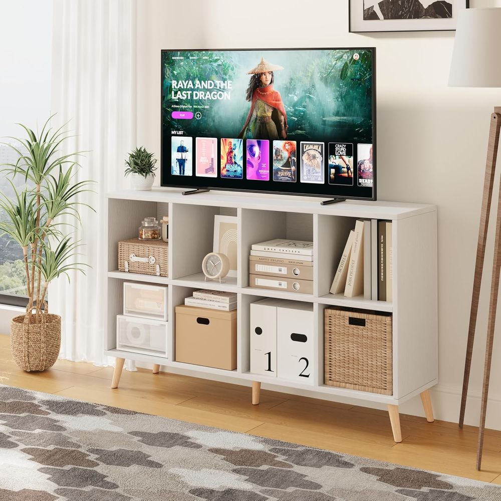 رف كتب خشبي من طبقتين مع أرجل، - مراجعة Home Office With Bookshelves وسعره