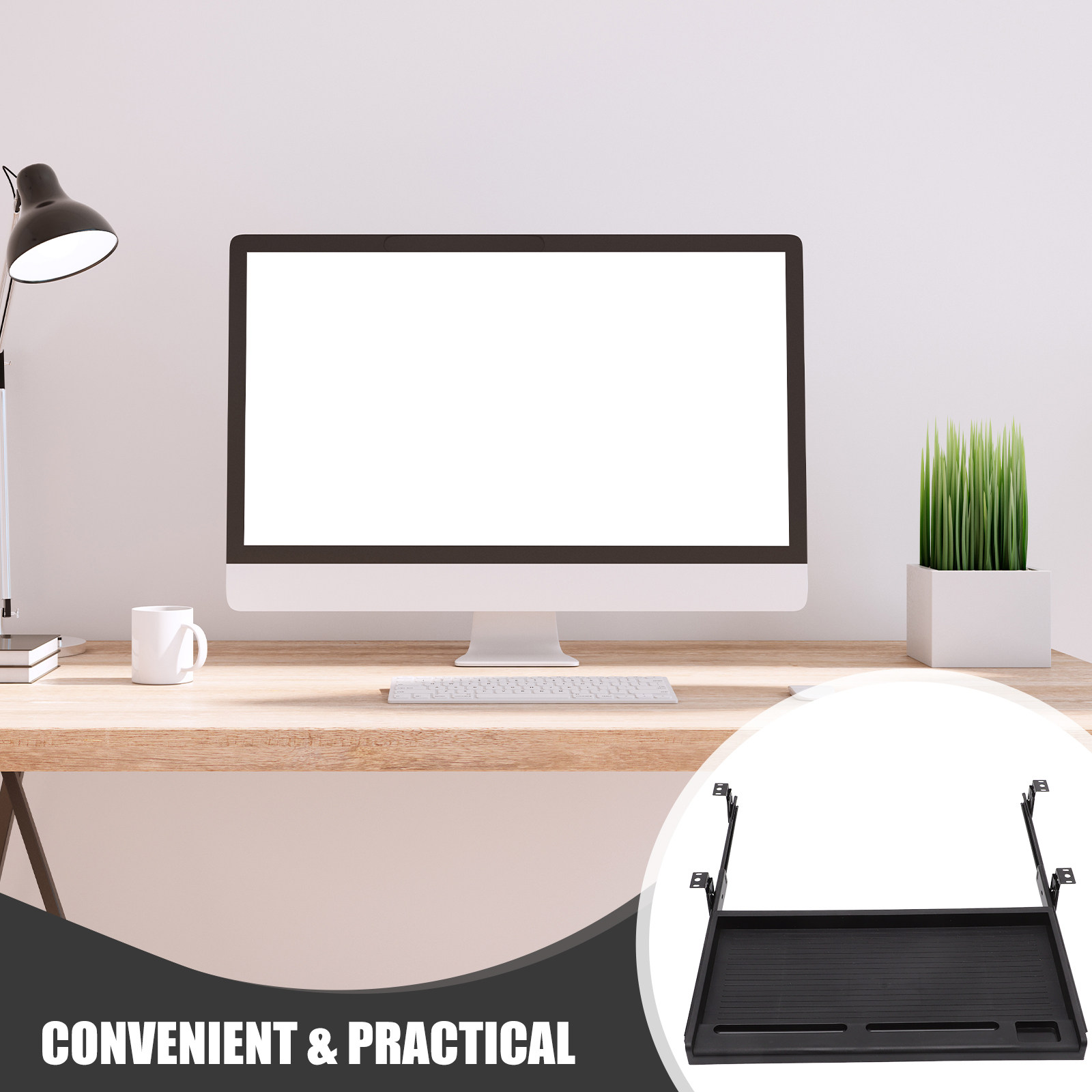 طقم واحد من درج لوحة المفاتيح  - مراجعة Keyboard Tray Under Desk وسعره