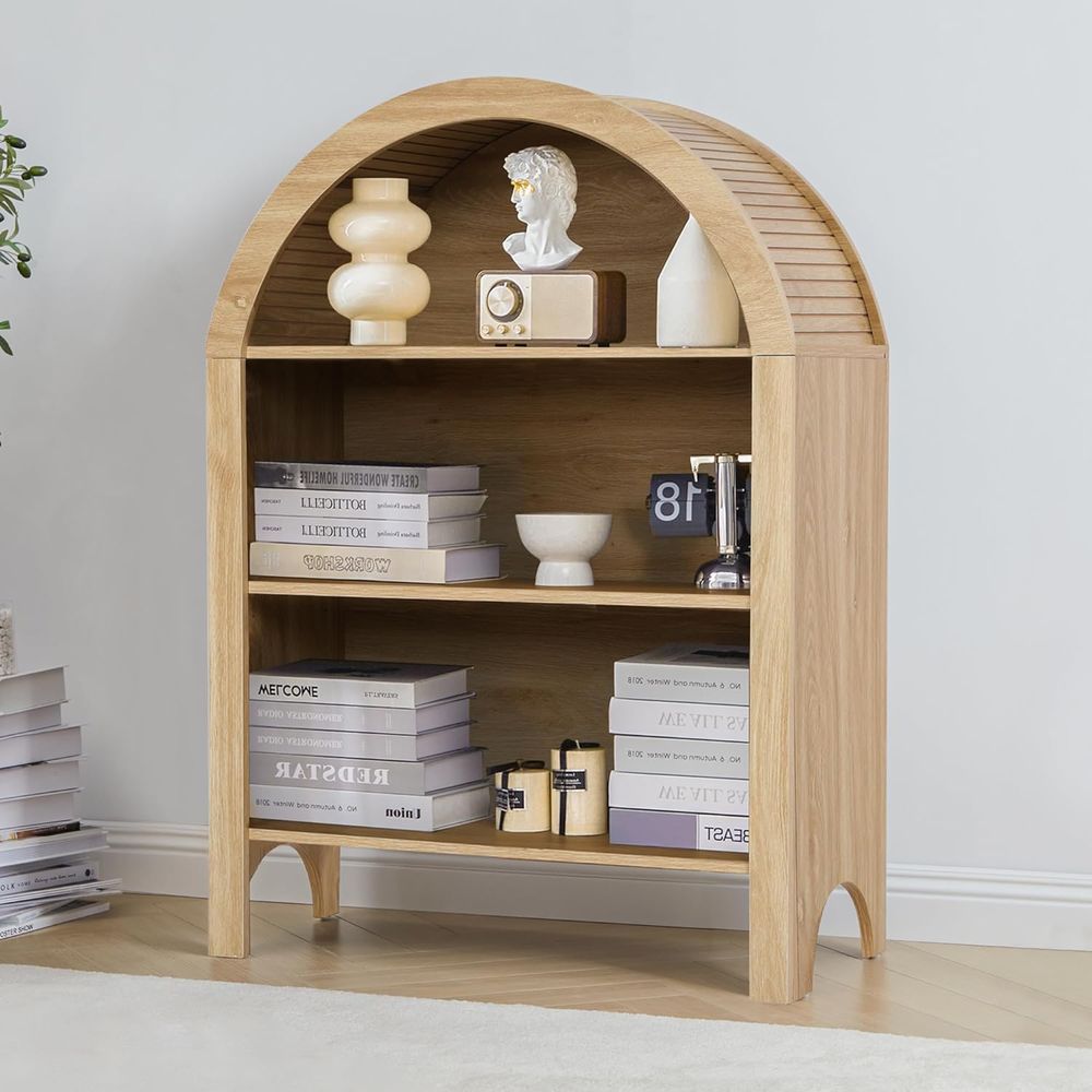 رف كتب قوسي ثلاثي الطبقات قائم - مراجعة Home Office With Bookshelves وسعره